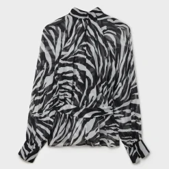 Outlet Another Sunday Knot Front Zebra Blouse Women Shirts & Blouses