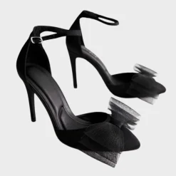 Discount Satin Bow Front Stiletto Heel Court Shoes Women Footwear
