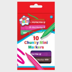 Hot 10 Chunky Mini Markers Stationery | Arts & Crafts