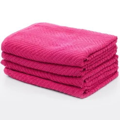 Hot 100% Cotton Pink Zig Zag Sheets Towels