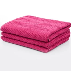 Hot 100% Cotton Pink Zig Zag Sheets Towels