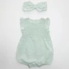 Discount Ex Store Girls Gingham Romper and Head Band Kids Dresses