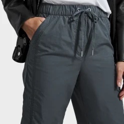 Outlet Ex Store Ladies Charcoal Drawstring Poplin Straight Leg Trousers Women Trousers