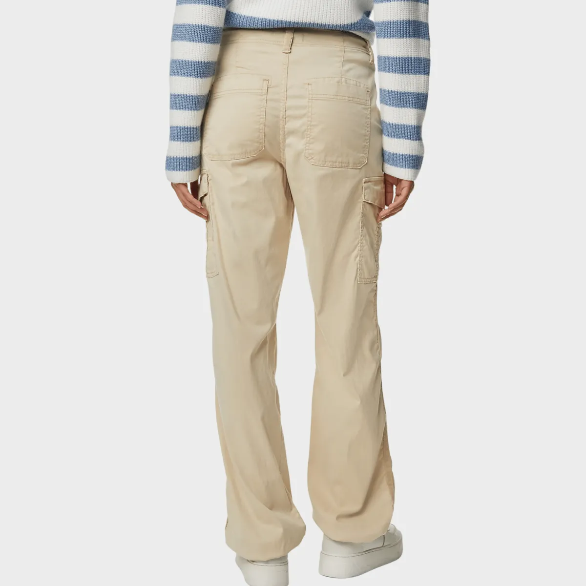 Hot Ex Store Ladies Ecru Lyocell Rich Cargo Trousers Women Trousers
