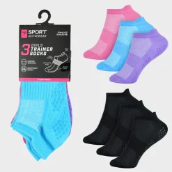 New Girls 3pk Trainer Socks Kids Socks