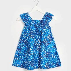 Outlet Girls Blue Printed Dress Kids Dresses