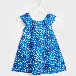 Outlet Girls Blue Printed Dress Kids Dresses
