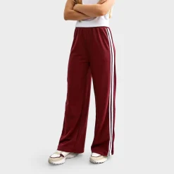 Fashion Girls Burgundy 2 Stripe Joggers Kids Joggers & Leggings