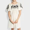 Fashion Girls` Embroidred Floral Linen Mix Dress Kids Dresses