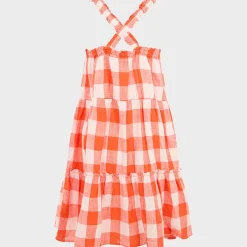Sale Girls` Gingham Dress Kids Dresses