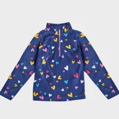 Discount Girls Heart Printed Half Fleece Tops Kids Jackets & Coats