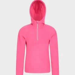 Clearance Girls Rosa Plain Hooded Half Zip Fleece Kids Jackets & Coats