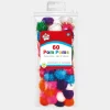 Fashion Glitter Pom Poms 60pc Arts & Crafts