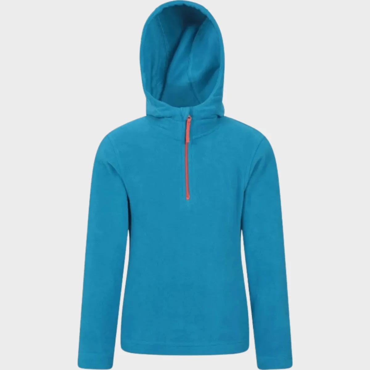 Hot Kids Blue Plain Half Zip Hooded Fleece Kids Hoodies & Sweatshirts