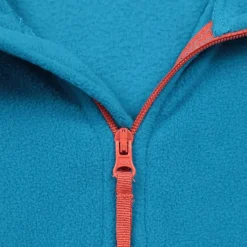 Hot Kids Blue Plain Half Zip Hooded Fleece Kids Hoodies & Sweatshirts