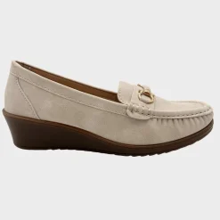 Sale Ladies Apricot Wedge Snaffle Trim Women Footwear