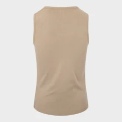 Outlet Ladies Basic Crew Neck Vest - Camel Women Basics