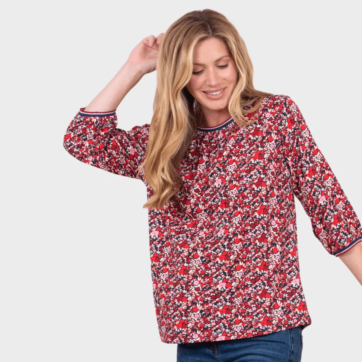 Online Ladies Berry 3/4 Sleeve Top Women Tops