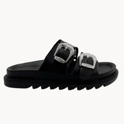 Outlet Ladies Double Buckle Slider Women Footwear