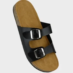 Discount Ladies Double Strap Buckle Slider Women Footwear
