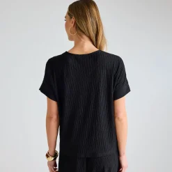 Clearance Ladies Plisse Tie Front Top Women Plissé | Plissé