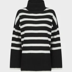 New Ladies Stripe Roll Neck Jumper Women Hoodies & Sweatshirts