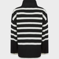 New Ladies Stripe Roll Neck Jumper Women Hoodies & Sweatshirts