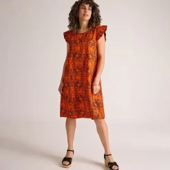 Sale Ladies Button Back Printed Dress Women Dresses | Dresses