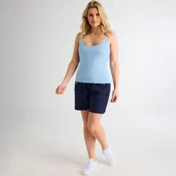 Outlet Ladies Chambray Blue Strappy Vest Women Basics | Vests