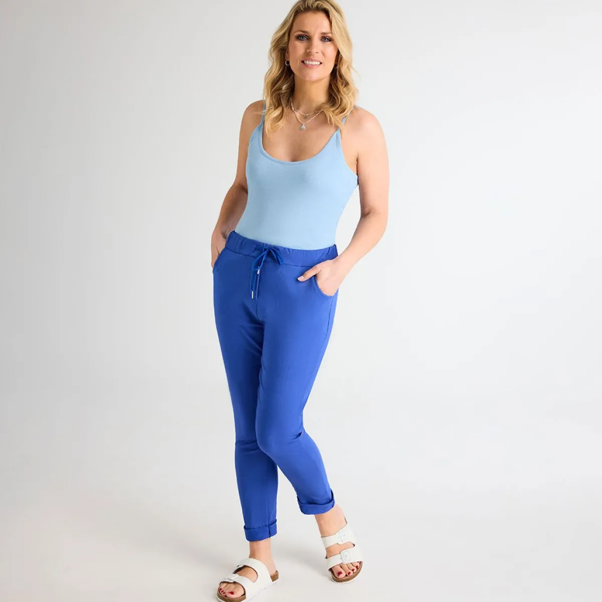 Outlet Ladies Chambray Blue Strappy Vest Women Basics | Vests