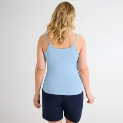 Outlet Ladies Chambray Blue Strappy Vest Women Basics | Vests