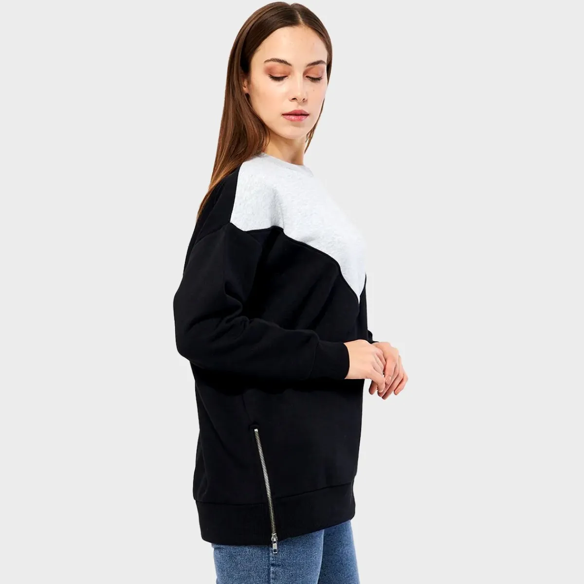 Hot Ladies Chevron with Zips Jumper Women Hoodies & Sweatshirts
