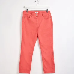 New Ladies Coral Colour Crop Jean Women Jeans
