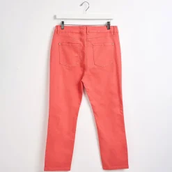 New Ladies Coral Colour Crop Jean Women Jeans
