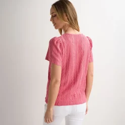 Outlet Ladies Coral Textured Top Women Dresses | Dresses
