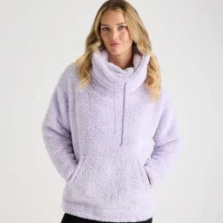Fashion Ladies Cowl Neck Fleece Women Hoodies & Sweatshirts