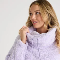Fashion Ladies Cowl Neck Fleece Women Hoodies & Sweatshirts