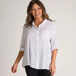 Clearance Ladies Crinkle Blouse Women Shirts & Blouses