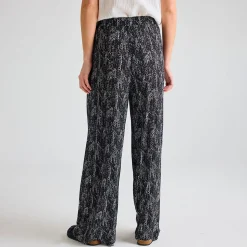 New Ladies Dashes Printed Plisse Trousers Women Plissé | Plissé