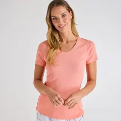 Fashion Ladies Desert Flower V Neck T-Shirt Women Basics | T-Shirts