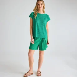 New Ladies Emerald Plisse Shorts Women Plissé | Plissé