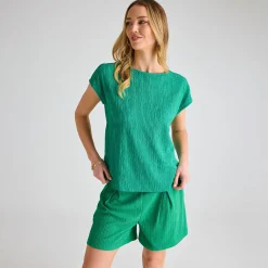 New Ladies Emerald Plisse Shorts Women Plissé | Plissé