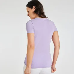 Outlet Ladies Essential Crew Neck Tee Lavender Women Basics