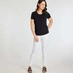 New Ladies Essential Crew Neck Tee Women Basics