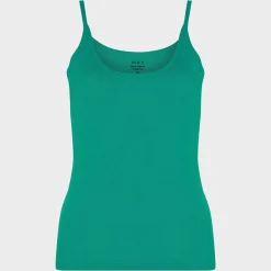 Outlet Ladies Essential Spaghetti Vest Emerald Women Basics | Vests
