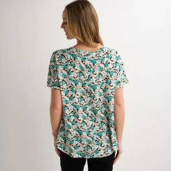 Clearance Ladies Floral Printed Viscose Top Women Tops
