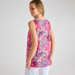 Clearance Ladies Hot Palm Printed V-neck T-shirt Women Tops