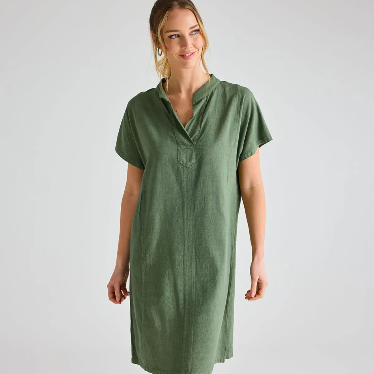 Discount Ladies Linen Pocket Dress Women Linen | Dresses