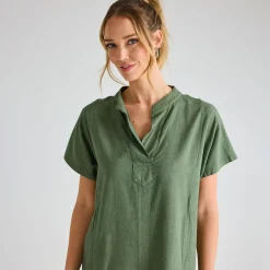 Discount Ladies Linen Pocket Dress Women Linen | Dresses