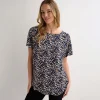 Hot Ladies Leopard Blue Printed Viscose Top Women Tops